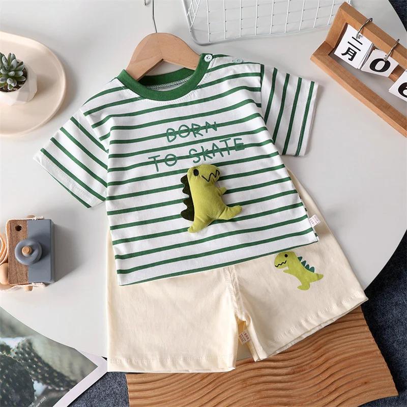 Ensemble de vêtements pour enfants bébé garçon/fille T-Shirt + short vêtements d'été coton dessin an