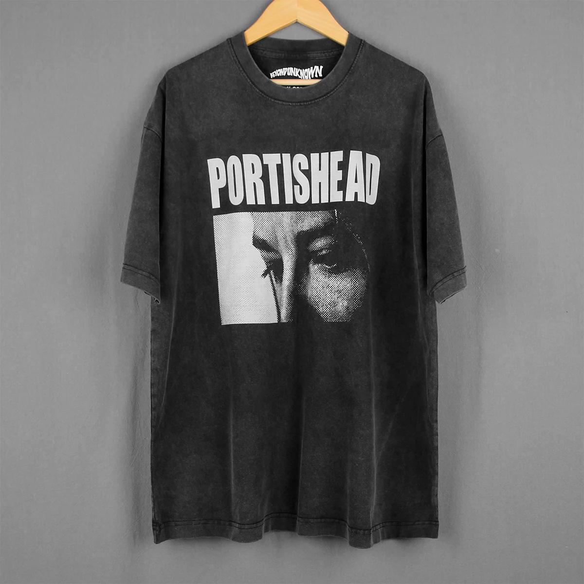T-shirt Portishead pour homme, manches courtes, graphique délavé, style Downtempo, Massive Attack, H