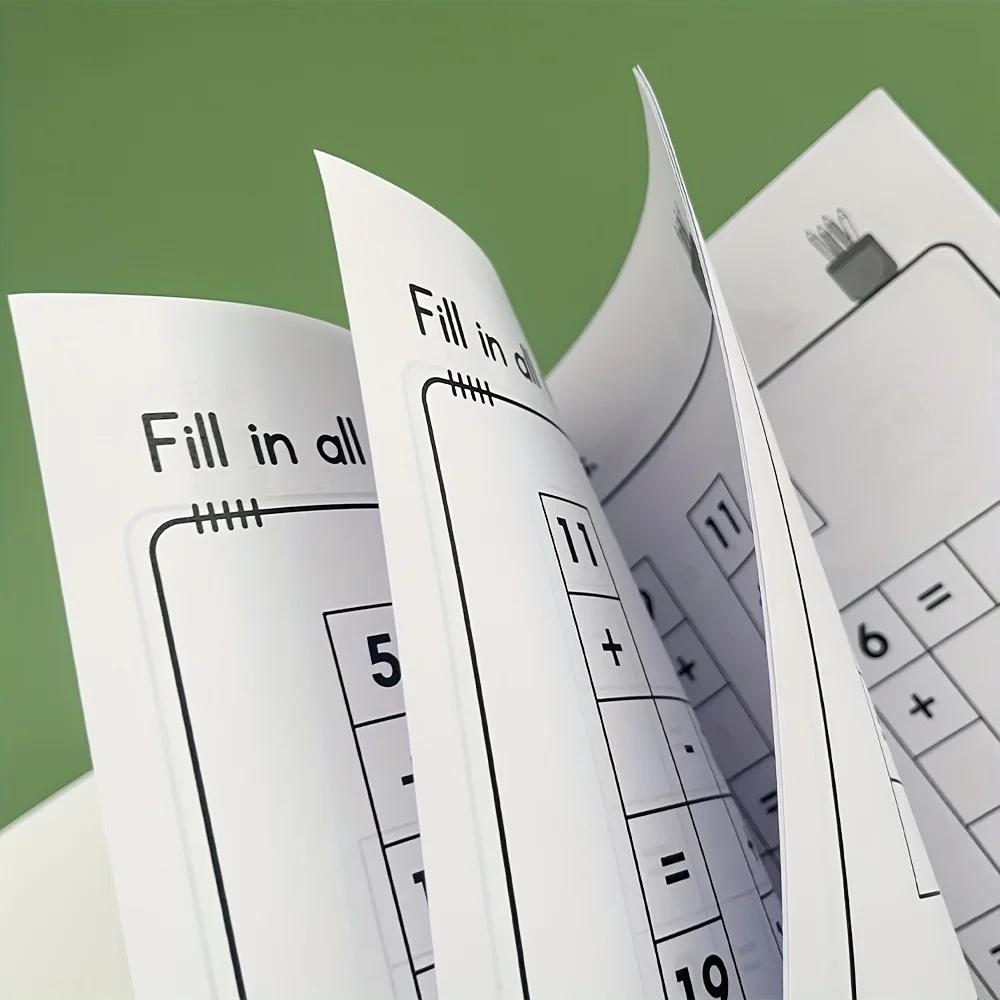 Livre de puzzle de mots croisés mathématiques pour enfants, pratique de l'addition et de soustractio