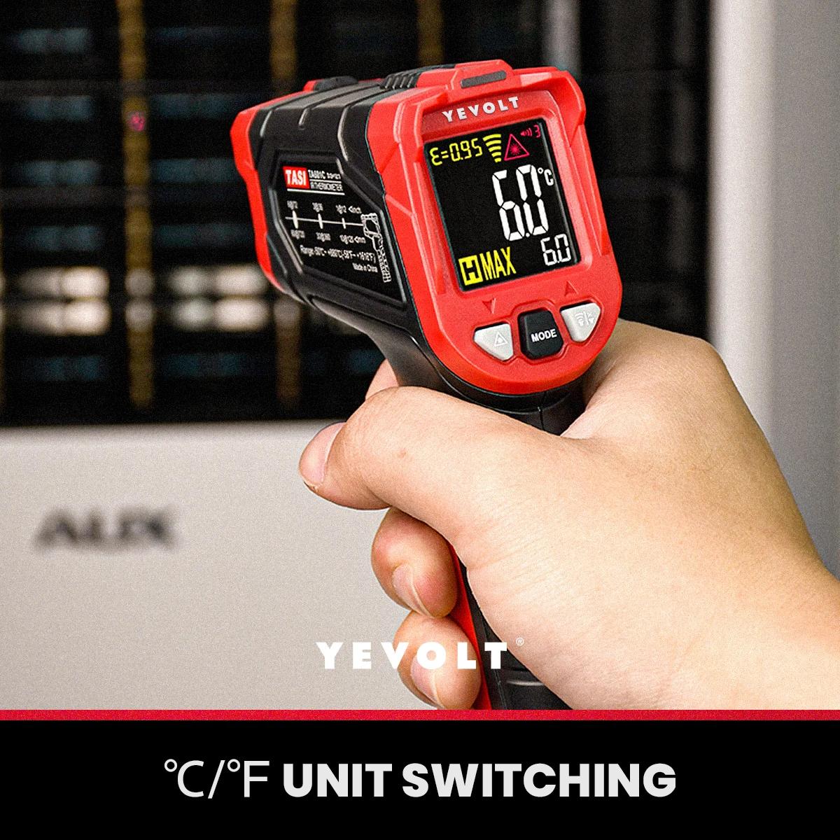 YEVOLT TA601 série thermomètre infrarouge numérique portable sans Contact IR Laser température therm