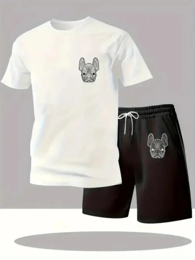 Ensemble T-shirt et short décontracté à séchage rapide pour homme, été, mode urbaine, course à pied,