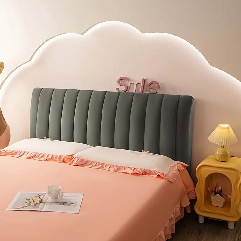 Housse de tête de lit matelassée en peluche tout compris, couverture de tête de lit en velours doux,
