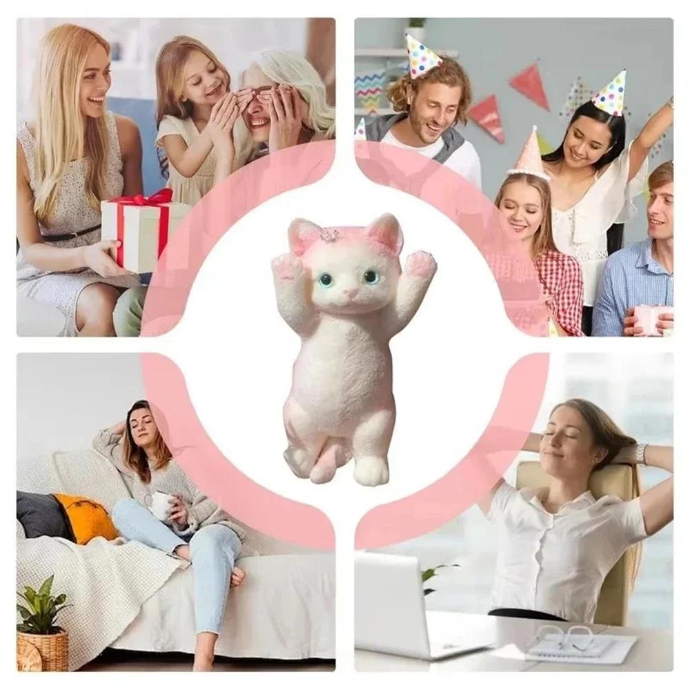 13CM mignon Taba Squishy chat moelleux collant réaliste chat anti-Stress jouet Simulation chats poup