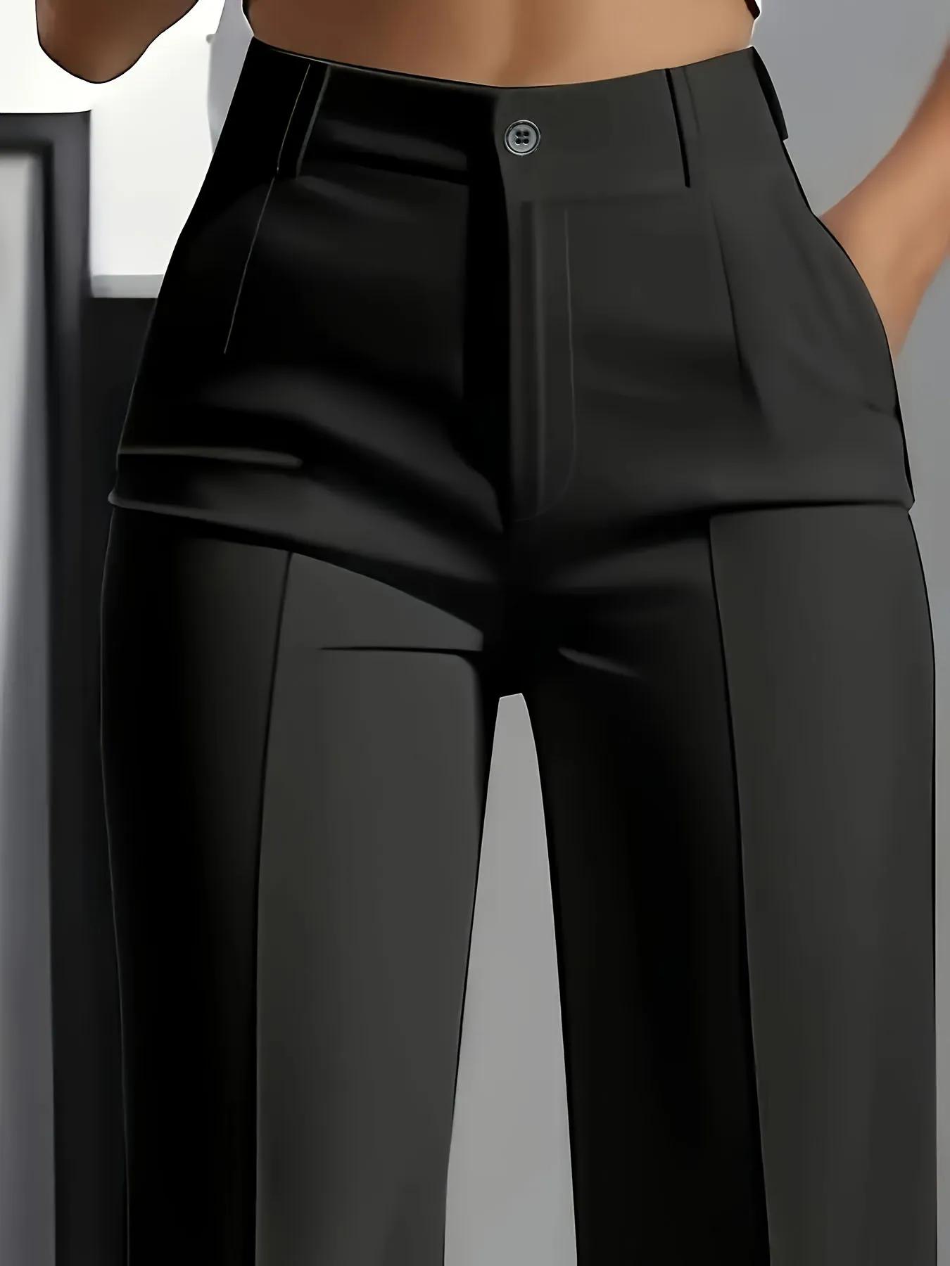 Pantalon de costume simple taille haute, drapé, coupe droite, transfrontalier européen et américain