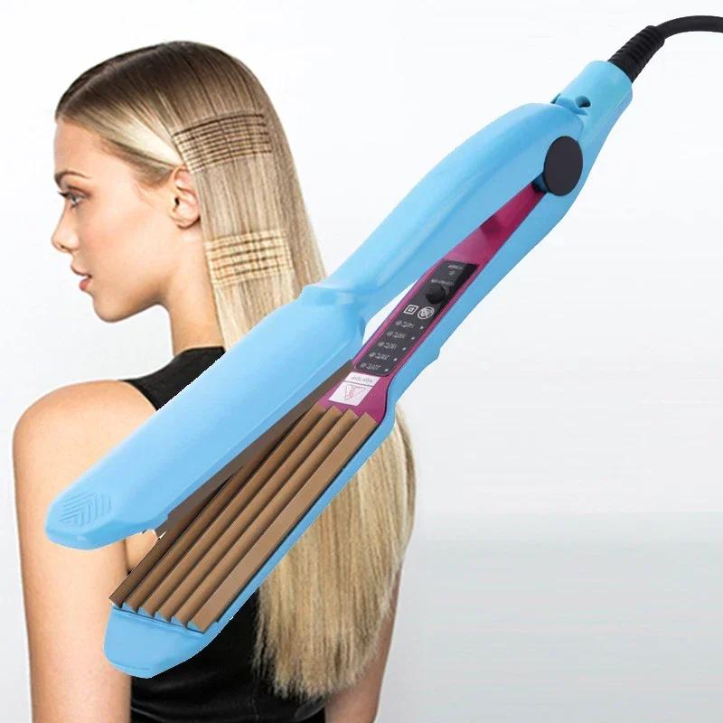 Fer ondulé pour cheveux, fer plat et pelucheux, fer à lisser, fer à onduler, pince à cheveux électri