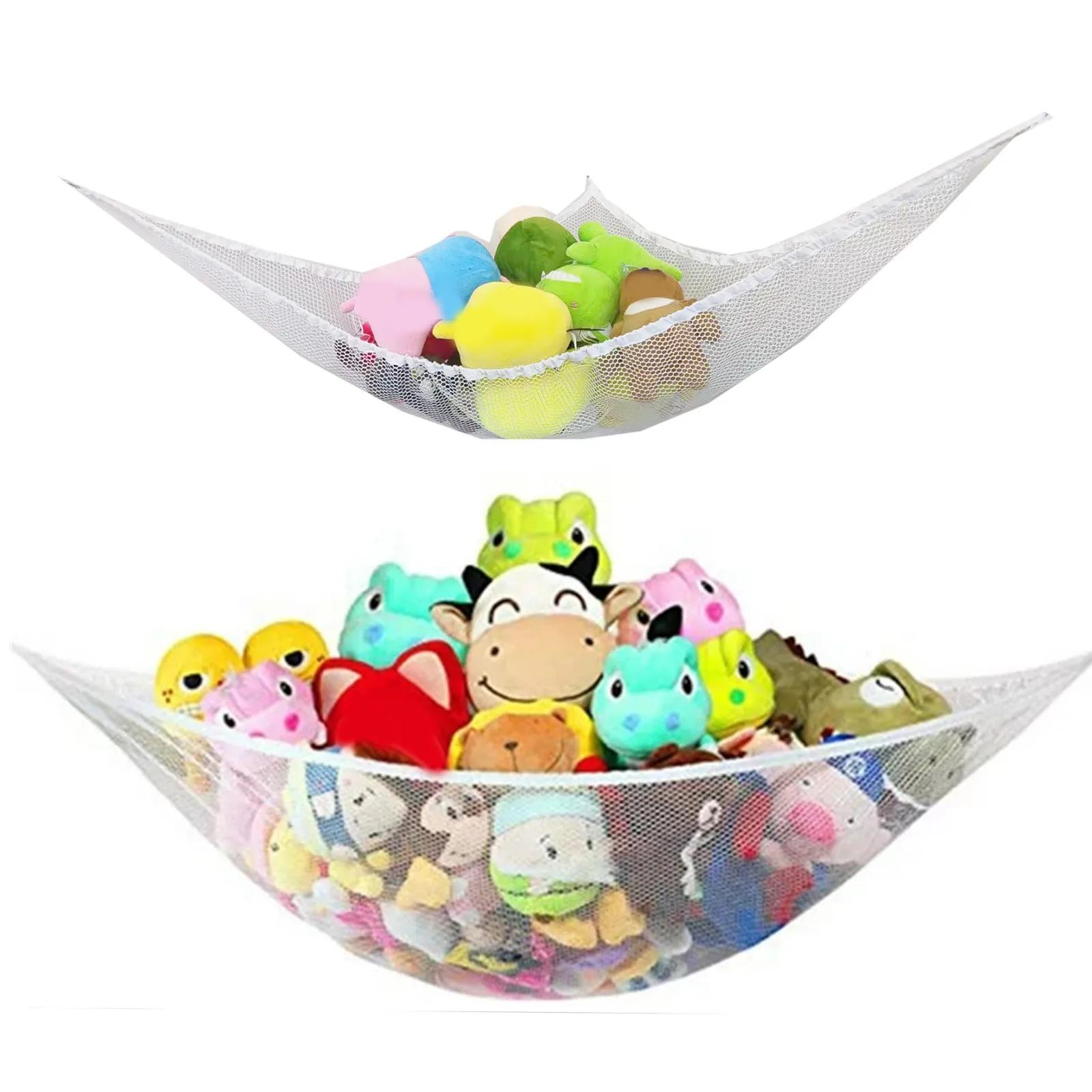 Filet en maille pour jouet, hamac d'angle, animaux en peluche, organisateur de rangement suspendu po