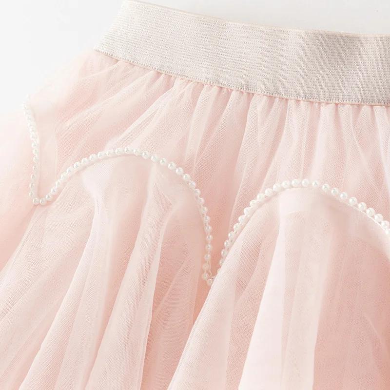 Dave Bella été enfants rose maille princesse jupe décontracté doux mignon fille robe de bal chic dou