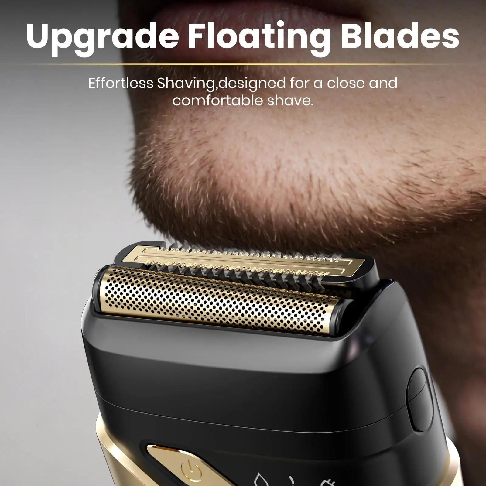 Ufree rasoir à feuille pour hommes, rasoir électrique amélioré, rasoir rechargeable pour hommes avec