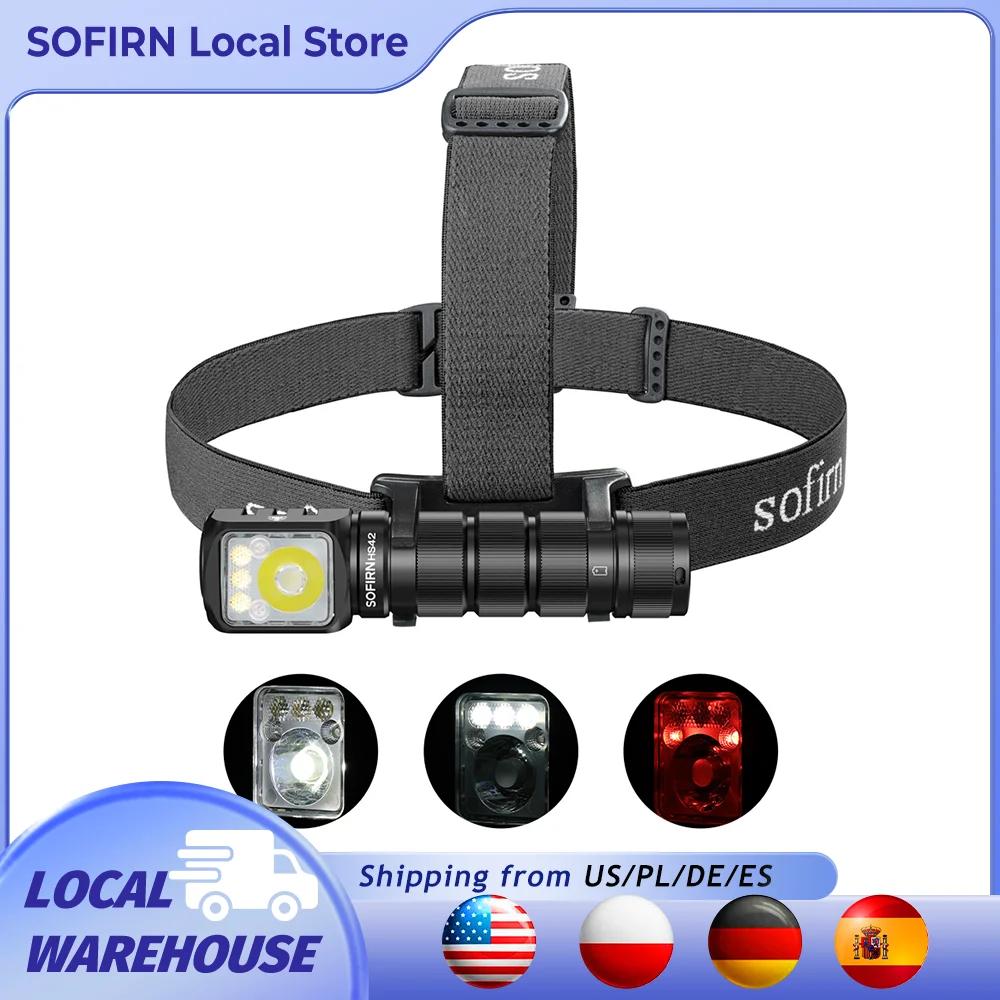 Lampe frontale SOFIRN HS42 2100lm 18650 EDC USB C rechargeable, lampe torche LED SST40 avec aimant p