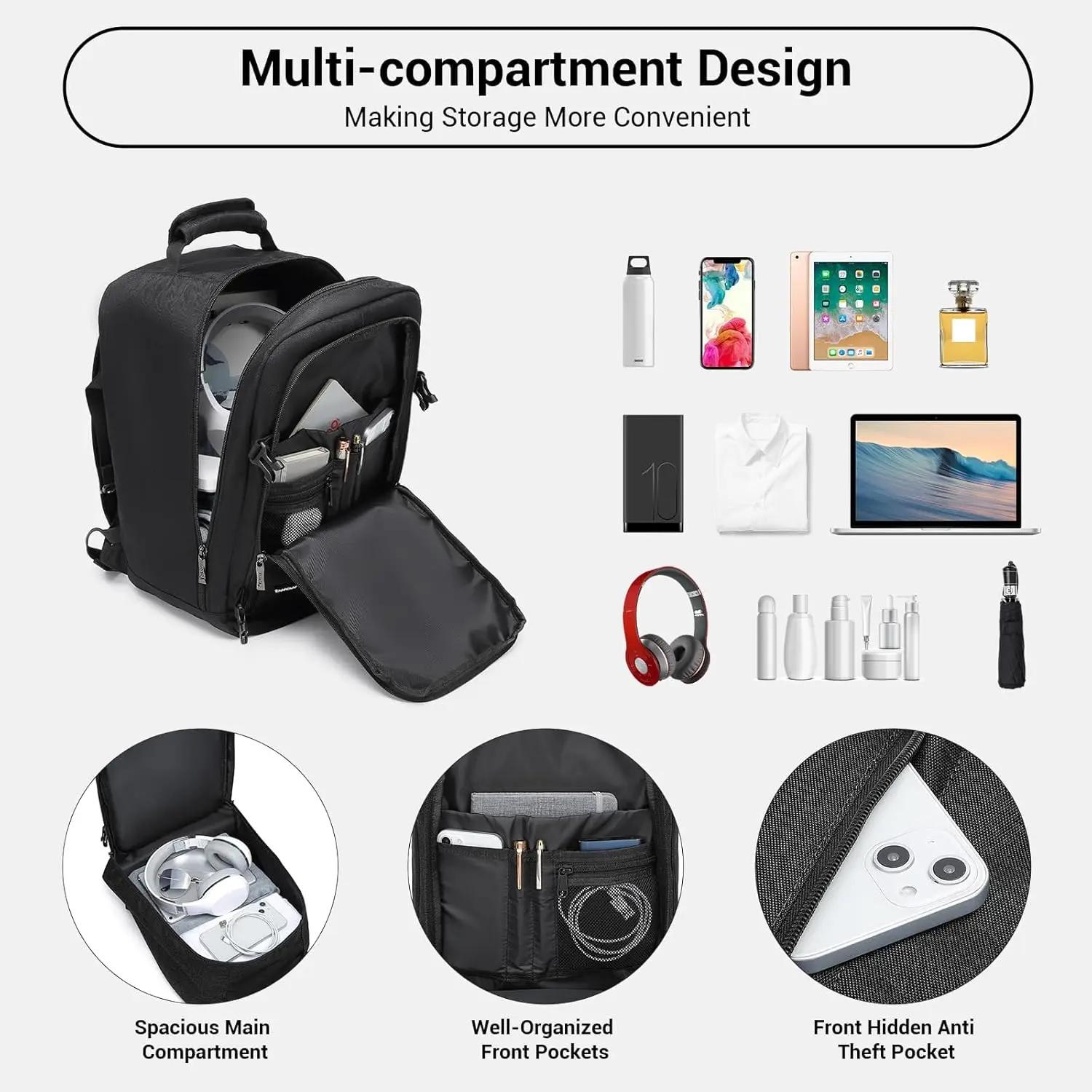 Sac de cabine KONO 40x20x25cm GRS, sac à dos de 20L pour bagage à main Ryanair sous le siège, en pol