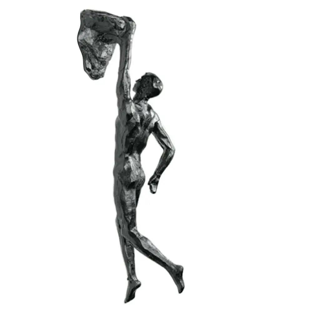 Athlète escalade homme résine fond tenture murale décoration Sculpture Statue chiffres créatif grimp