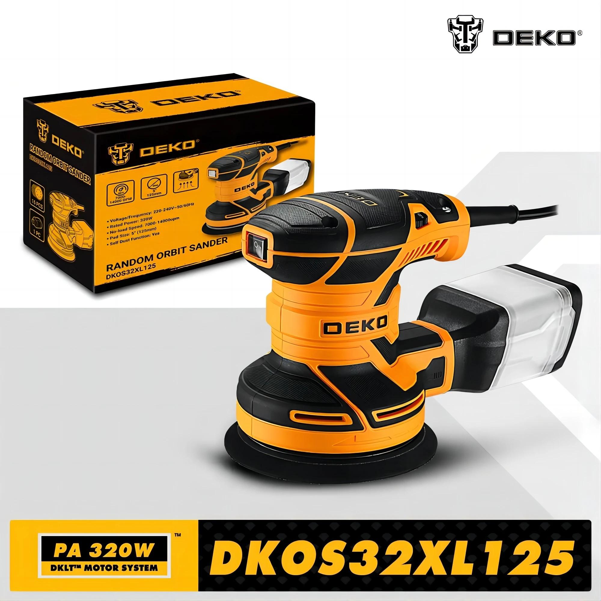 DEKO-Ponceuse orbitale aléatoire DKOS32XL125, 320W, vitesse 14000pm, maison, bricolage, charpentier,
