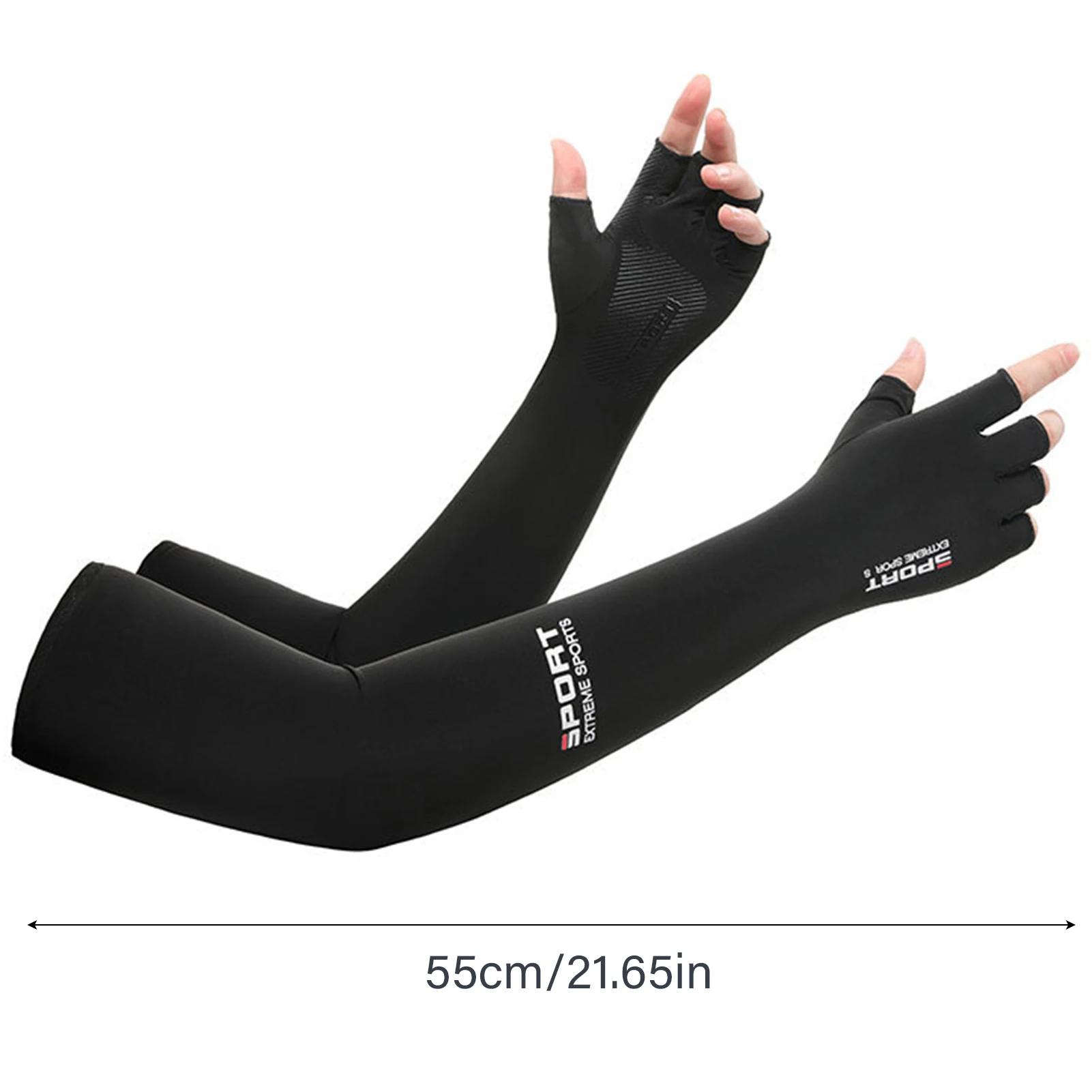 Refroidissement anti-UV d'été Manchons de bras en soie glacée, couverture extensible et respirante