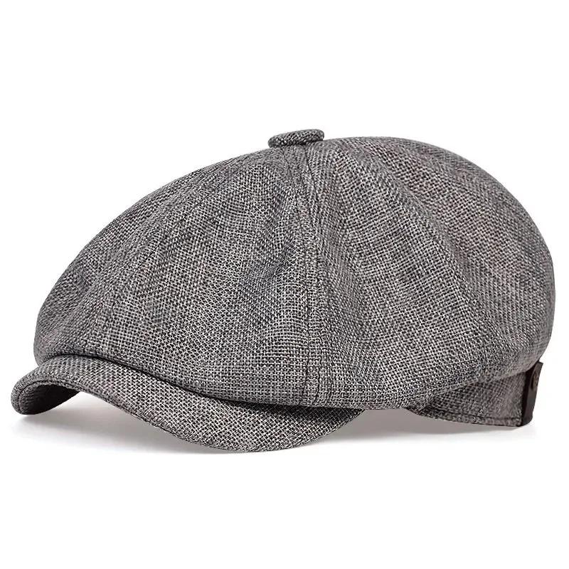 Casquette de gavroche en coton sergé pour hommes, 8 panneaux, casquettes de boulanger, rétro, testos