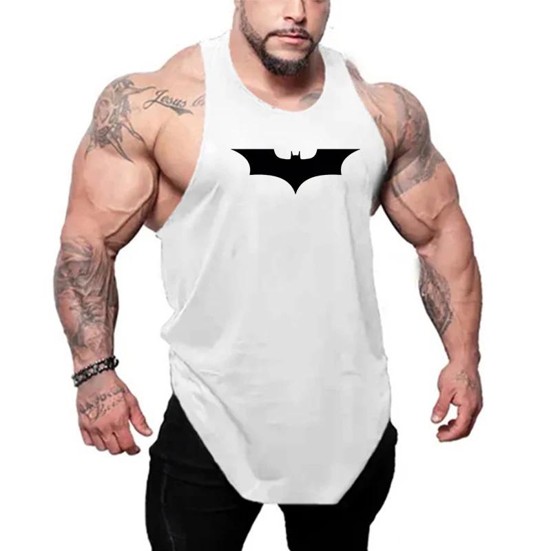 Noir chauve-souris imprimé salle de sport Fitness course vêtements de sport hommes formation muscula