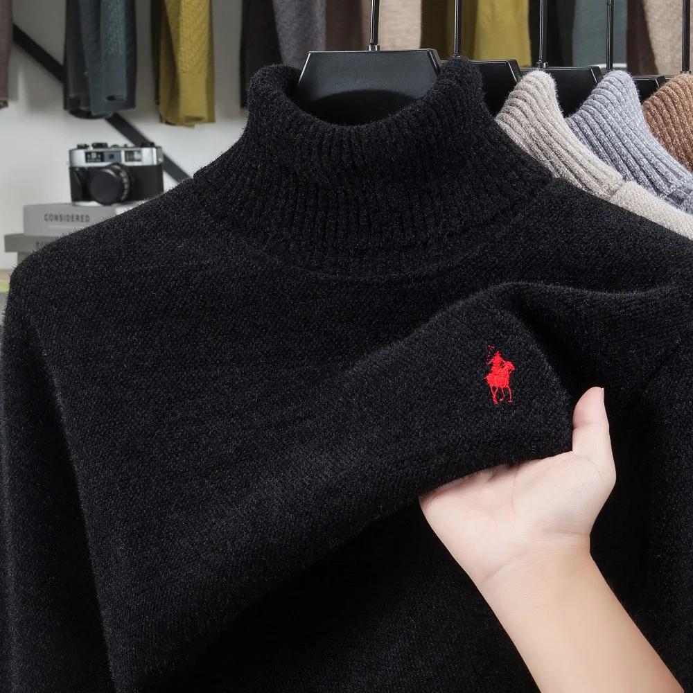 Pull en velours de marque haut de gamme pour hommes nouveau créateur de mode broderie de poney exqui