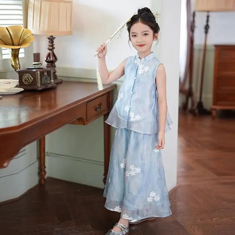 Ensembles de vêtements d'été pour bébés filles, tenues pour enfants, vêtements sans manches et panta
