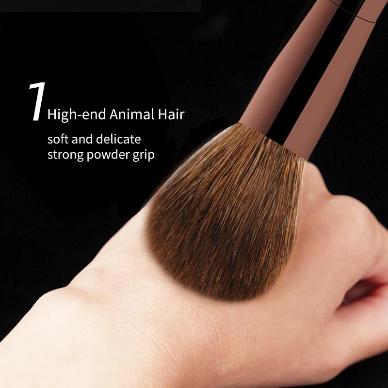 Ensemble de pinceaux de maquillage sablier, Mini brosse Portable 7 pièces, brosse en poils d'animaux