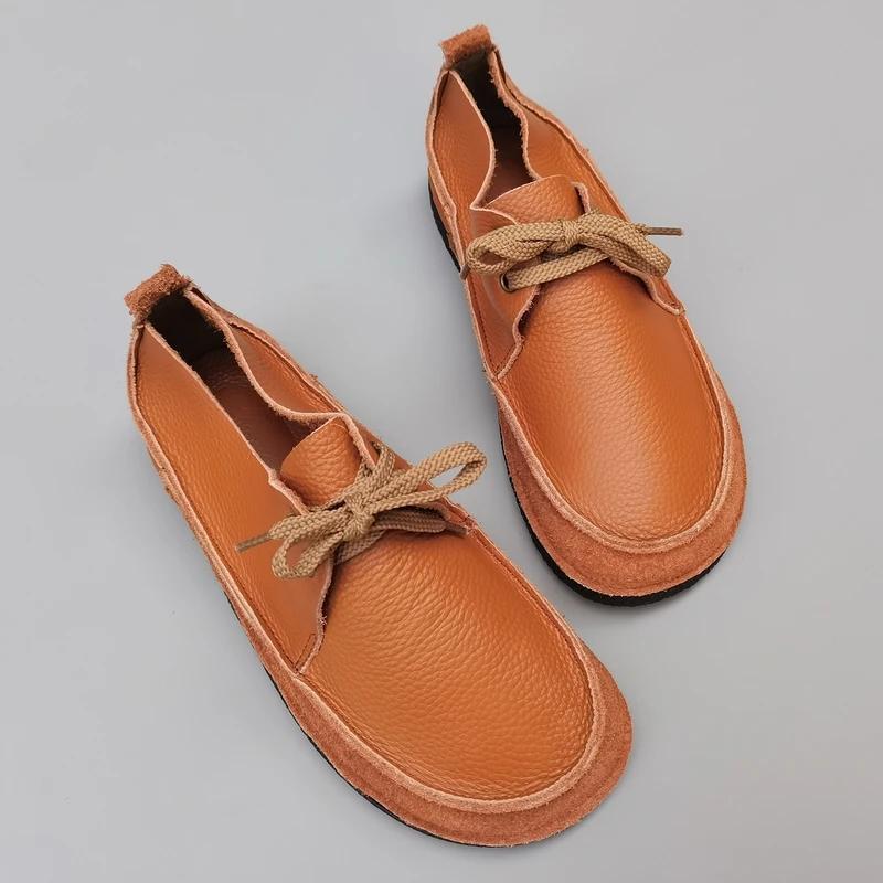 Careaymade-Chaussures décontractées en cuir véritable pour hommes et femmes, coordonnantes, à lacets