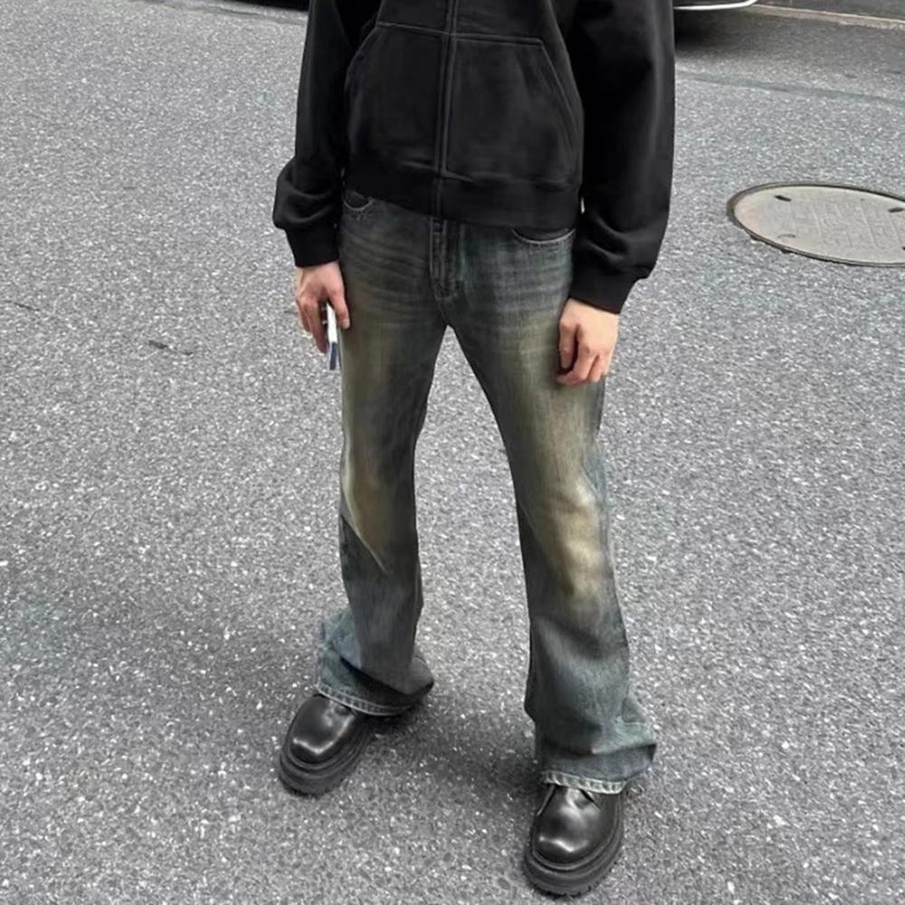 Jeans baggy droits High Street pour hommes, pantalons en denim vintage, jeans décontractés, Cleanfit