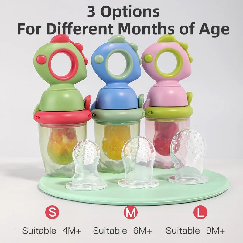 Mangeoire à fruits et légumes en silicone de qualité alimentaire, rotative, en forme de dinosaure, p