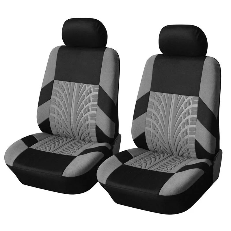 Housses de siège de voiture avant à la mode, accessoires de voiture, piste de pneu, style en relief,