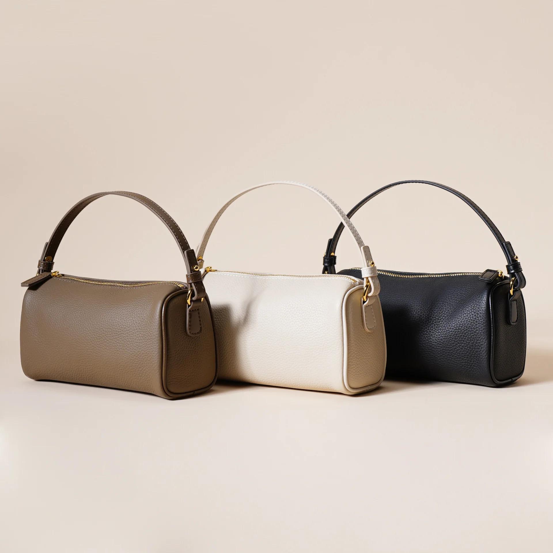 Sac à main en cuir véritable pour femmes, sac à bandoulière simple et élégant, première couche en pe