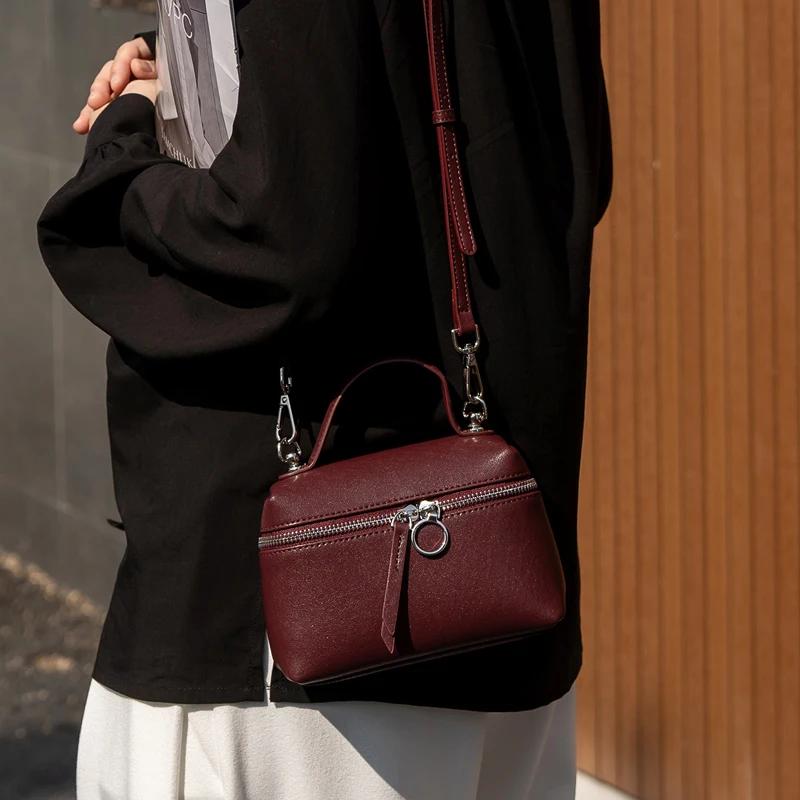 Nouveau sac mini tendance en cuir véritable 2026, sac seau de créateur pour femme, sac à main de lux