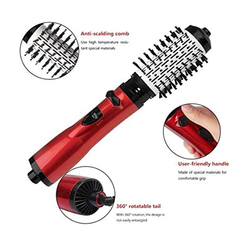 2 têtes remplaçables, flux d'air rotatif à 360 degrés, brosse à Air chaud, lisseur, bigoudi, volumat