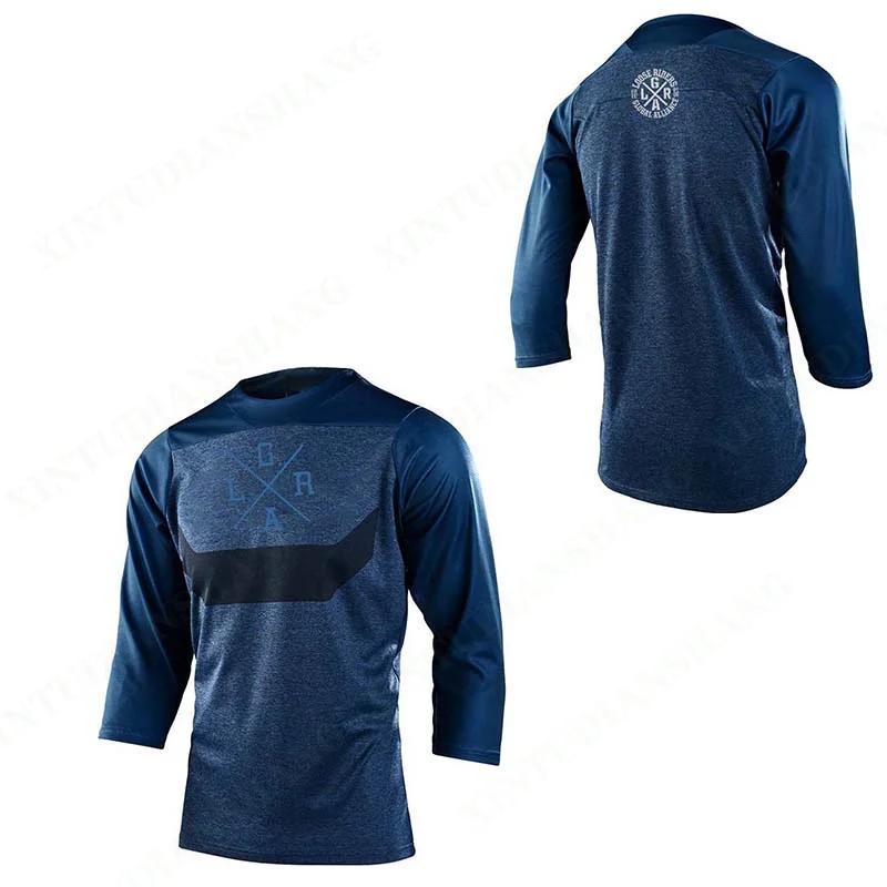 Maillot à manches 3/4 pour homme, VTT, MX, cyclisme de montagne, chemise d'endurance, DH, moto tout-