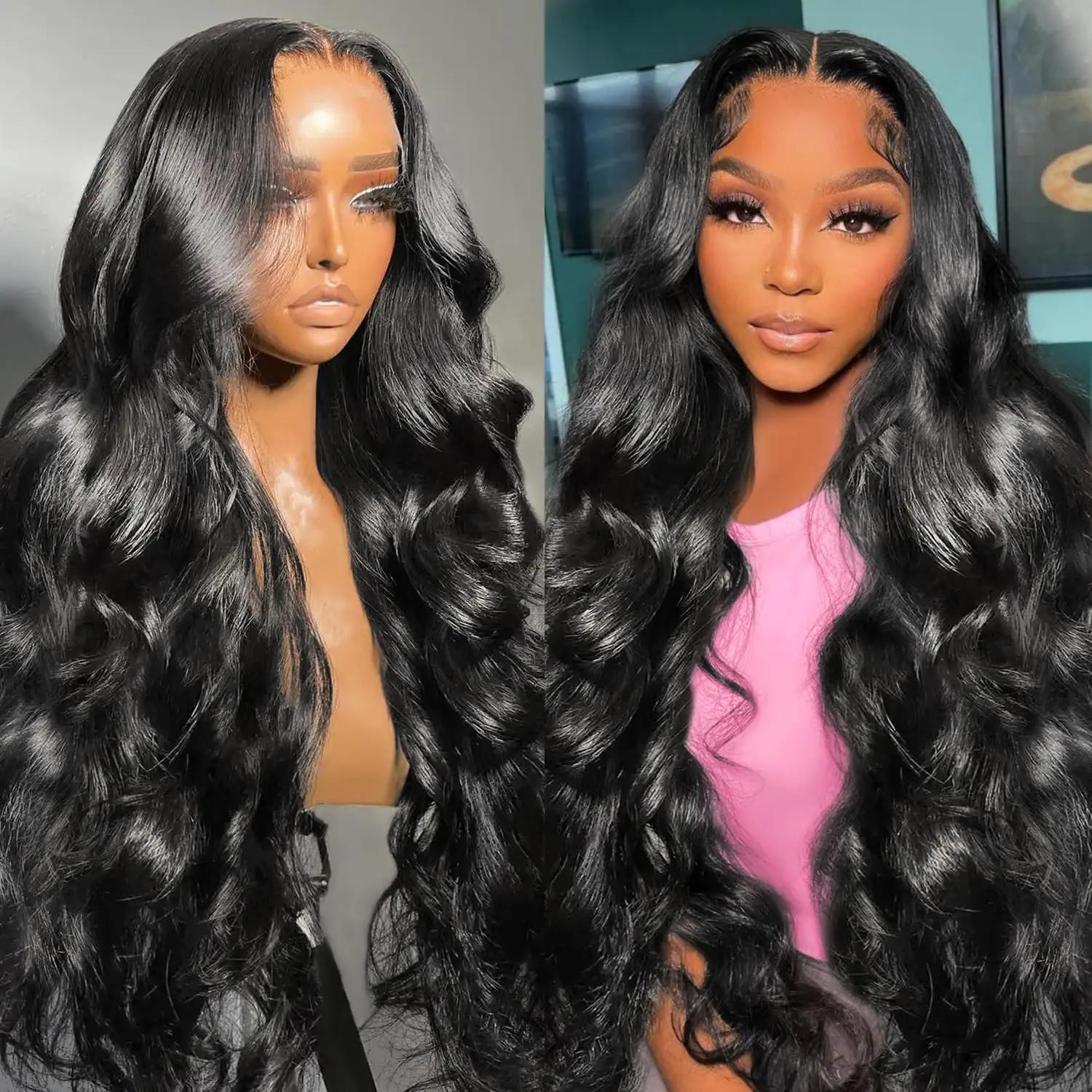Perruque Lace Front Wig Body Wave Brésilienne Naturelle, Cheveux Humains, 13x6, 13x4, 4x4, Pre-Pluck