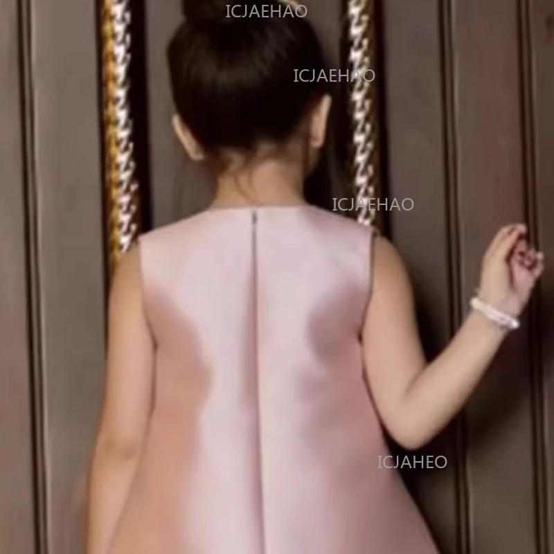 Robe de princesse rose formelle pour enfants 2026, robe de demoiselle d'honneur tutu pour filles, ro