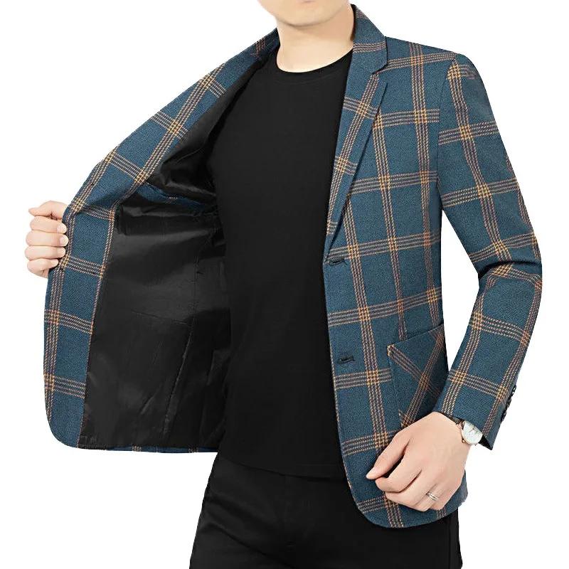 Manteau Homme Printemps-Automne 2026 – Blazer Décontracté à Col Rabattu et Poches, Simple Boutonnage