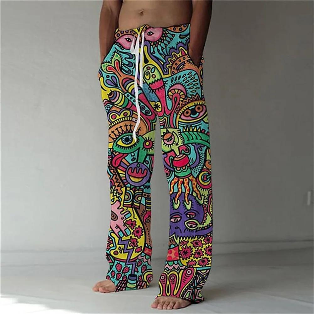 Pantalon large pour homme imprimé en 3D style hip-hop, pantalon pour homme imprimé tendance, confort