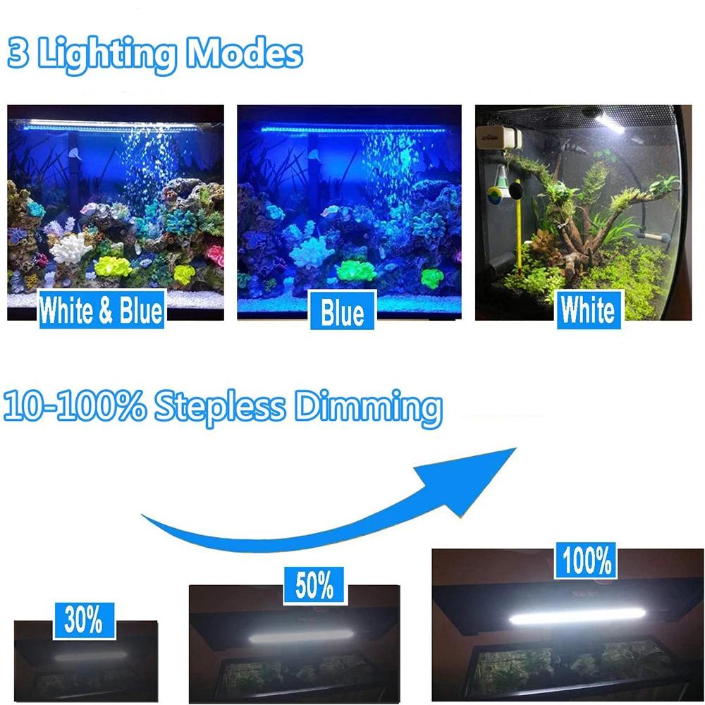 18-48CM LED lumières d'aquarium étanche lumière d'aquarium lampe Submersible à intensité variable av