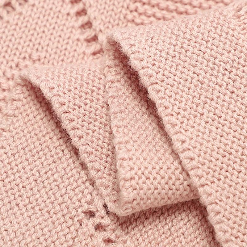 Couvertures pour bébé Super doux nouveau-né coton tricot mois poussette pépinière lange d'emmaillota