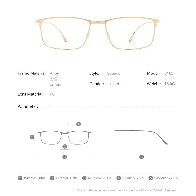 FONEX alliage lunettes cadre hommes montures à jante complète haut de gamme qualité lunettes carrées
