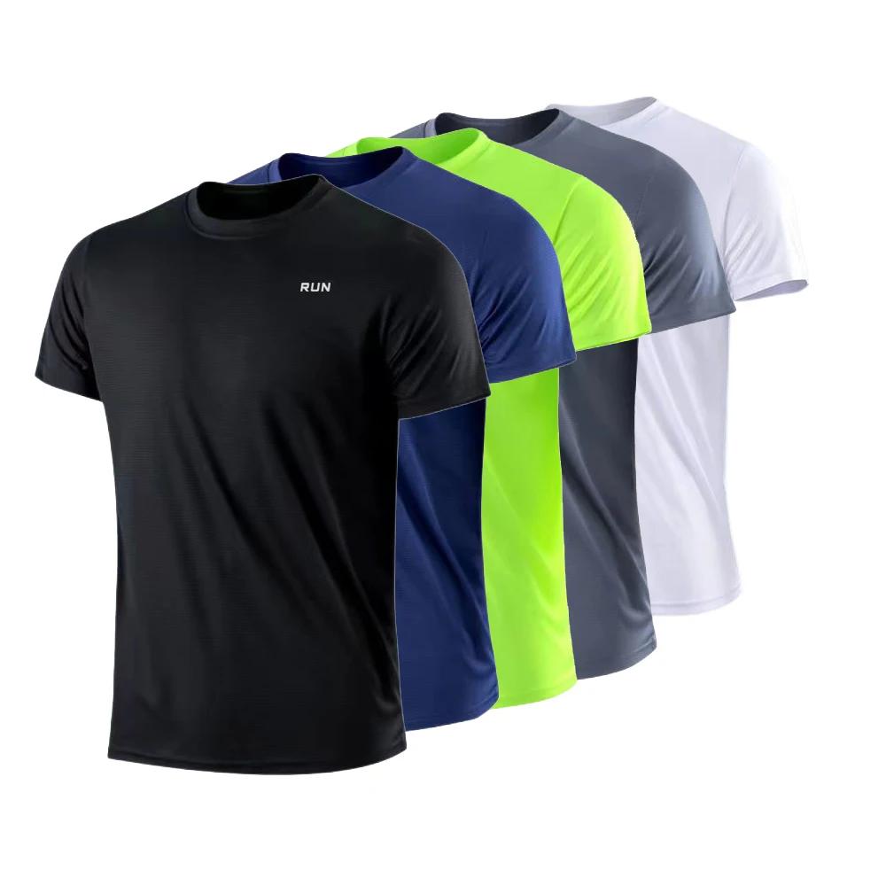 T-shirt à manches courtes pour homme, séchage rapide, évacuation de l'humidité, col rond, exercice d
