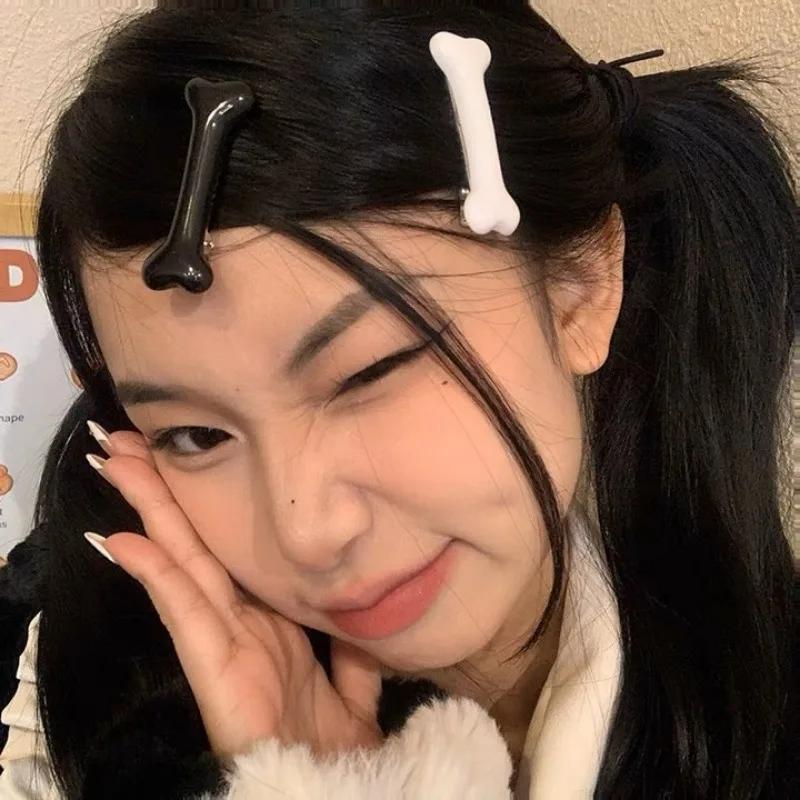 1/10 pièces Y2K mode gothique femmes Gril chapeaux Barrettes bandeau accessoires vif chien os pinces
