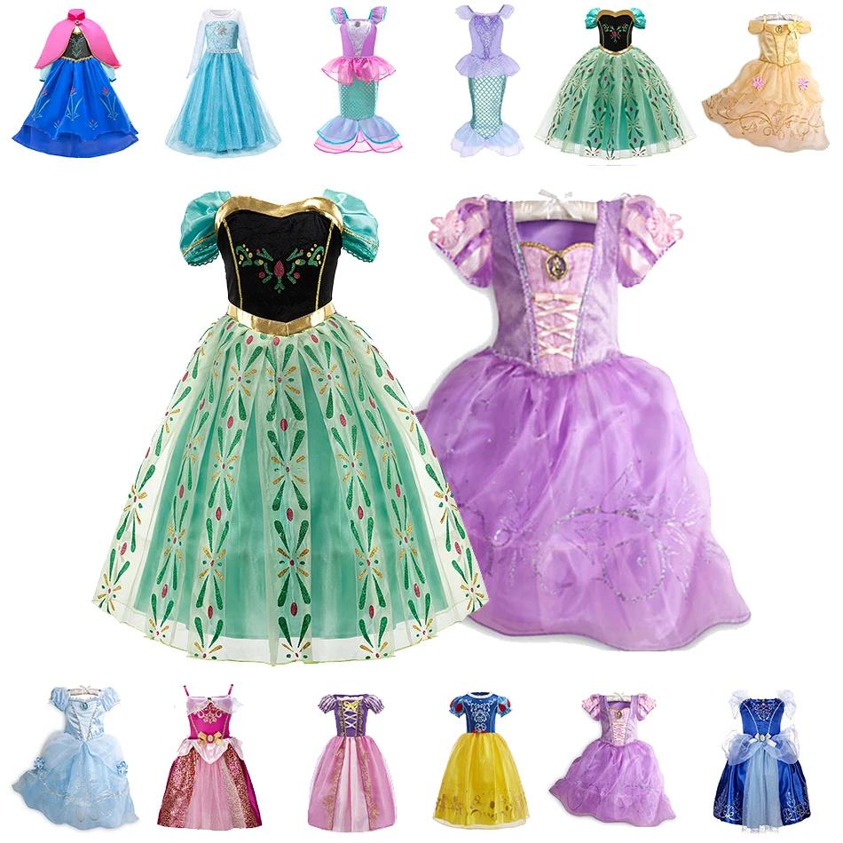 Robe de princesse pour filles, cendrillon, blanche-neige, aurore Sofia raiponce, Costume d'halloween