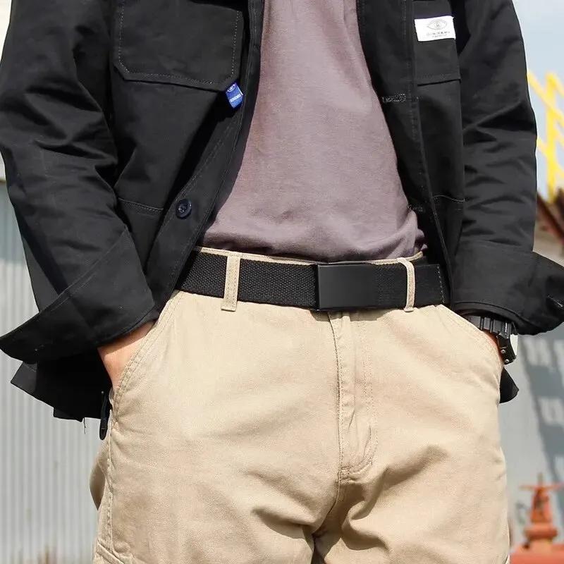Ceinture en toile respirante pour hommes et femmes, ceinture réglable, DulFor Jeans, extérieur, unis