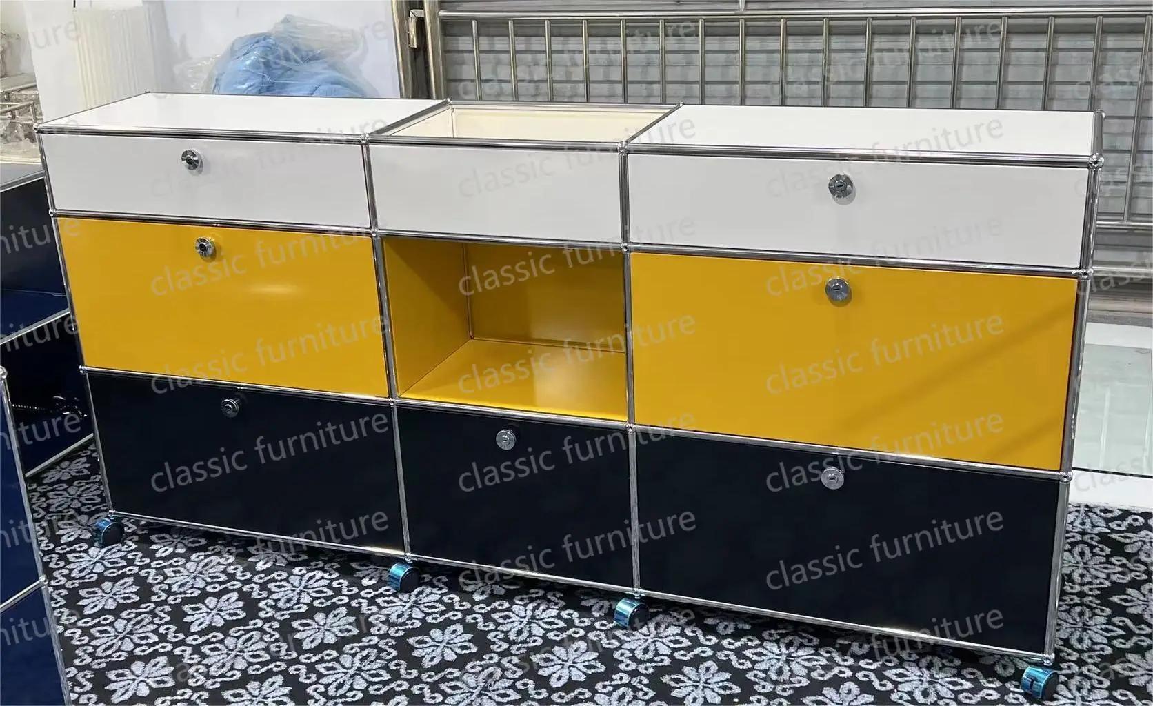 Meubles modulaires personnalisés en métal et acier inoxydable, armoire de rangement, buffet, étagère
