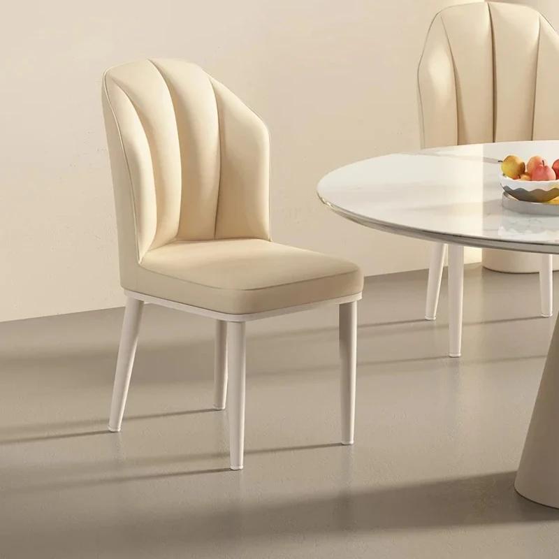 Chaise de salle à manger nordique crème – Chaise longue design minimaliste, meubles de salon et de s