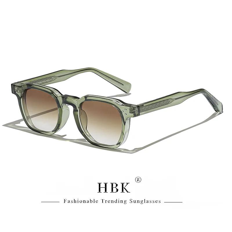 HBK-Lunettes de soleil carrées rétro pour hommes et femmes, lunettes de soleil punk, lunettes de pla