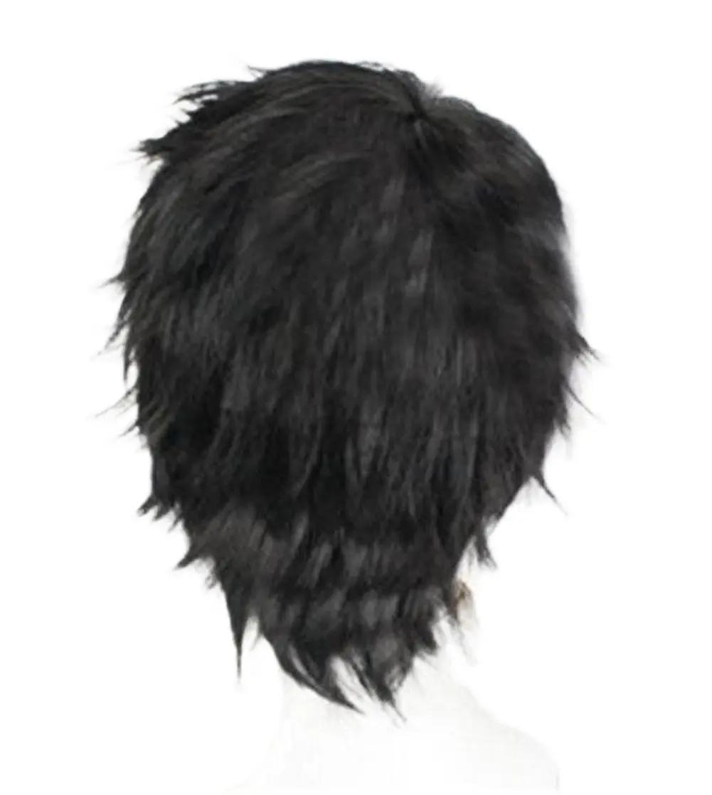 Perruque synthétique courte bouclée noire pour hommes, 11.81 pouces, multifonction, couches moelleus