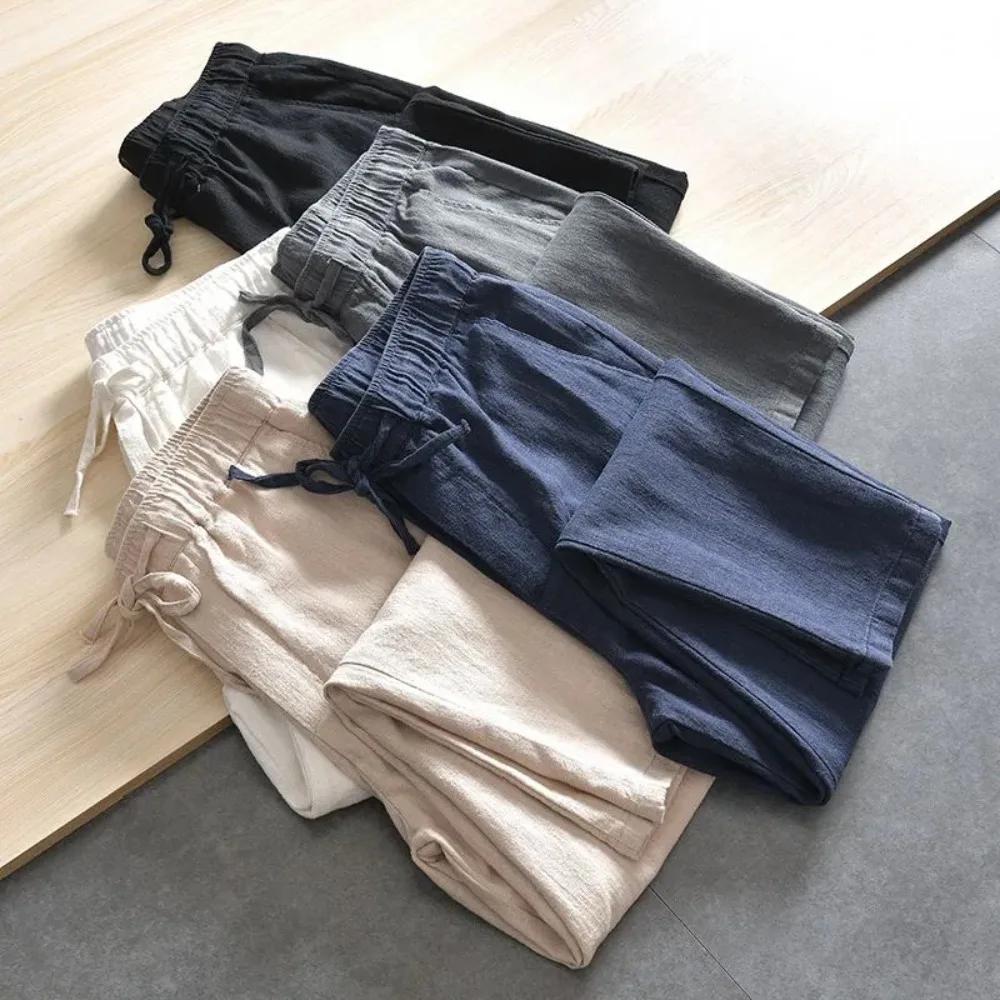 Pantalons décontractés pour hommes Baggy Streetwear hommes Joggers coton lin pantalons de sport pant