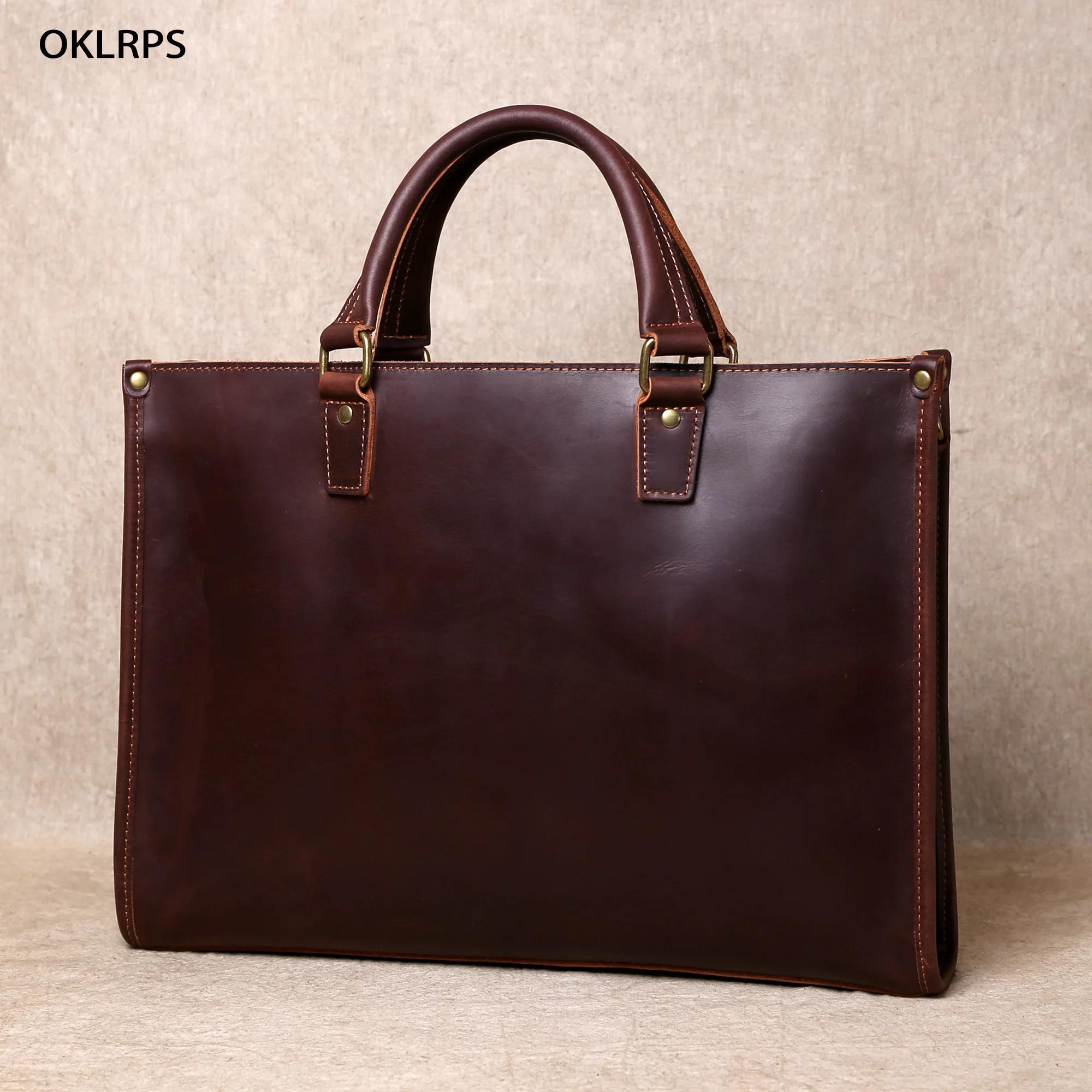 Baotou – sac à main en cuir pour hommes, Ultra-simple, de haute qualité, avec couche en cuir de vach