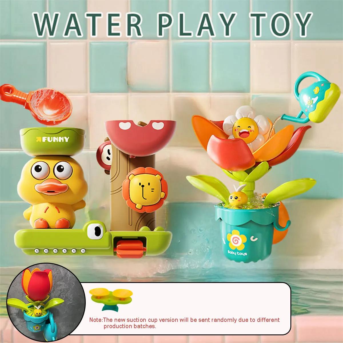 Jouet de bain pour bébé, jeu d'eau en forme de canard/fleur, roue à eau Lion, amusant pour enfants,