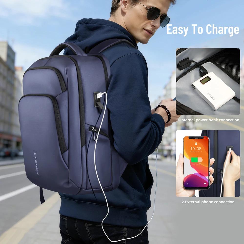 Sac à dos de voyage d'affaires HK pour hommes, imperméable, sac à dos pour ordinateur portable de 17