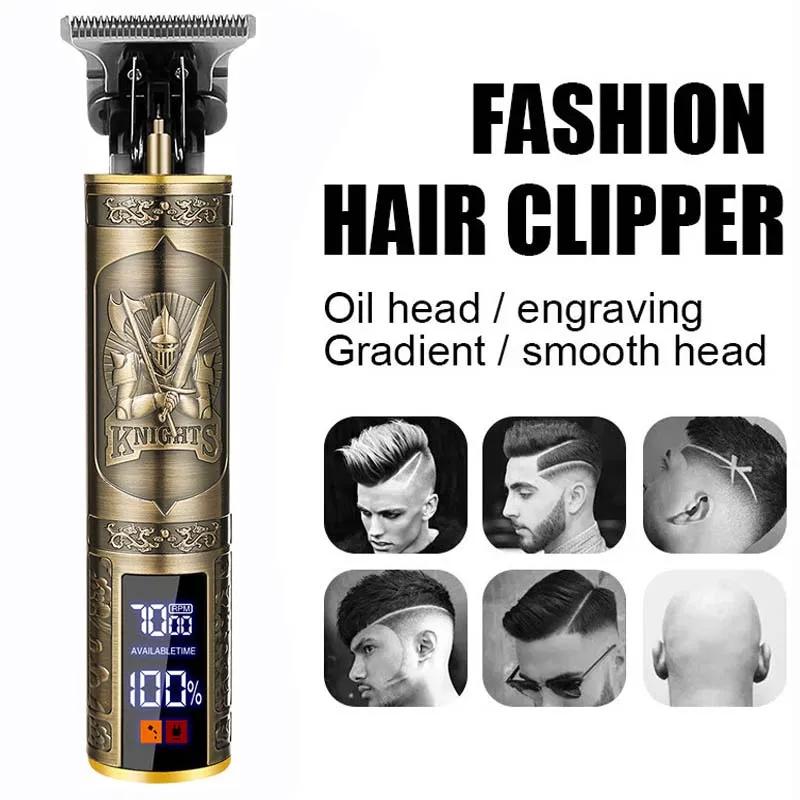 Tondeuse à cheveux professionnelle pour hommes, tondeuse électrique T9, tondeuse à barbe rechargeabl
